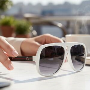 Gucci Black and White Sunglasses